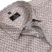 Cochin Cotton Beige Geometric Printed Cotton Shirt