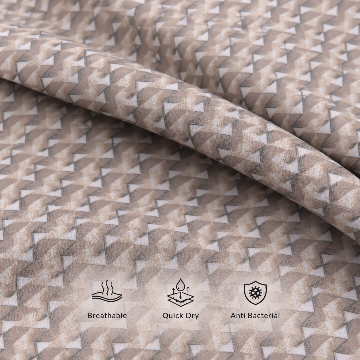 Cochin Cotton Beige Geometric Printed Cotton Shirt