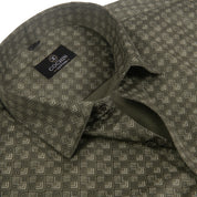 Cochin Cotton Charcoal Geometric Printed Cotton Shirt