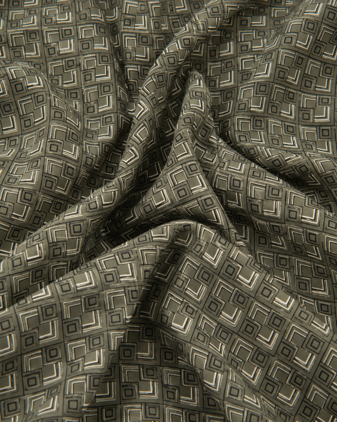 Cochin Cotton Charcoal Geometric Printed Cotton Shirt