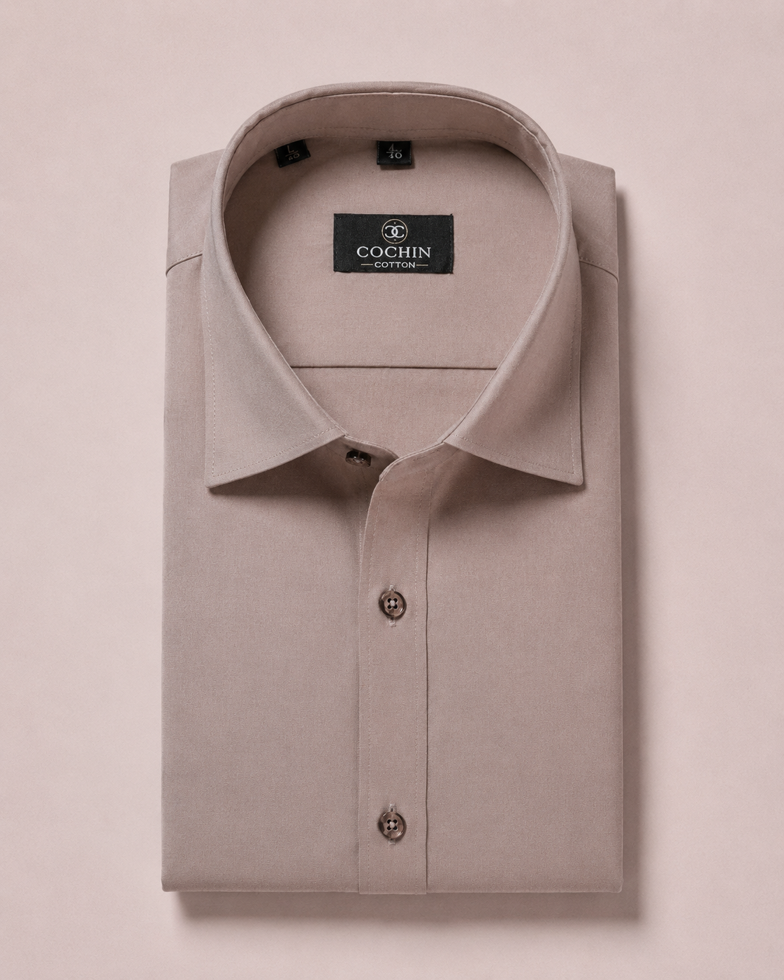 Cochin Cotton Solid Stone Beige Satin Shirt