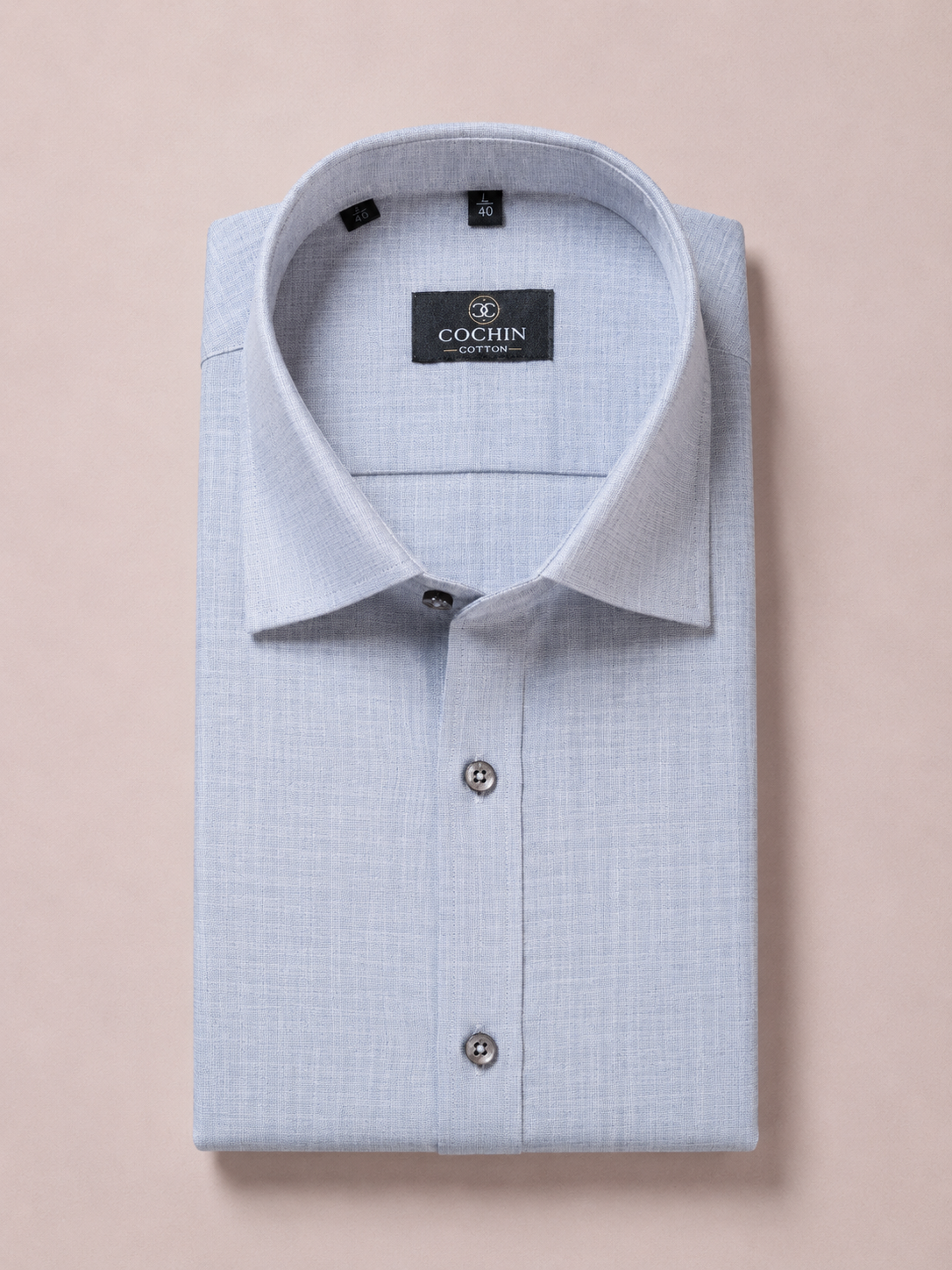 Cochin Cotton Classic Sky Blue Linen Shirt