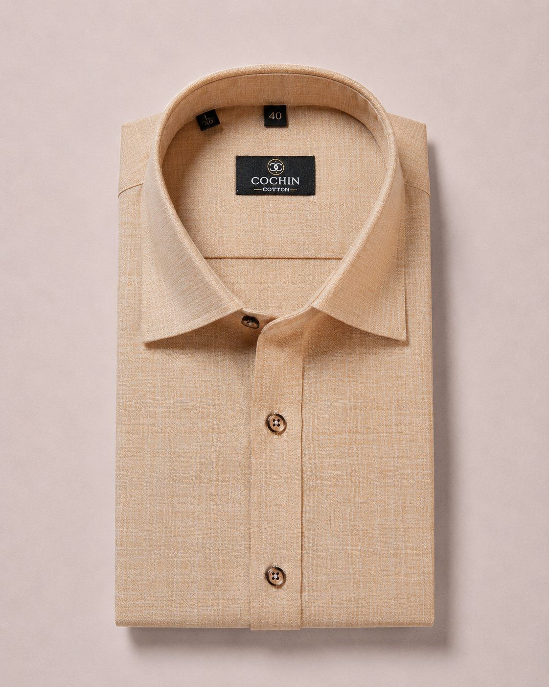 Cochin Cotton Classic Sand Beige Linen Shirt