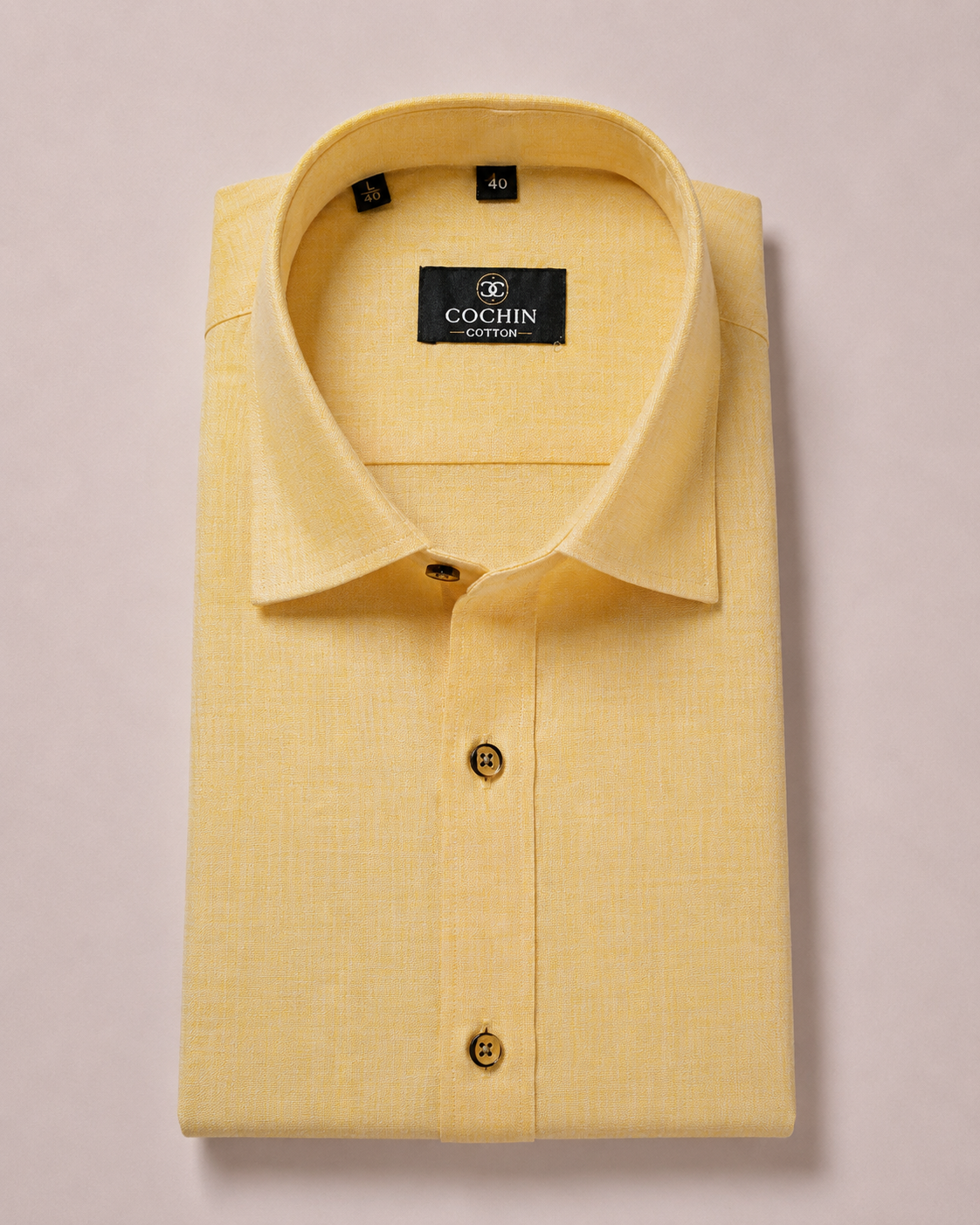 Cochin Cotton Premium Pastel Yellow Linen Shirt