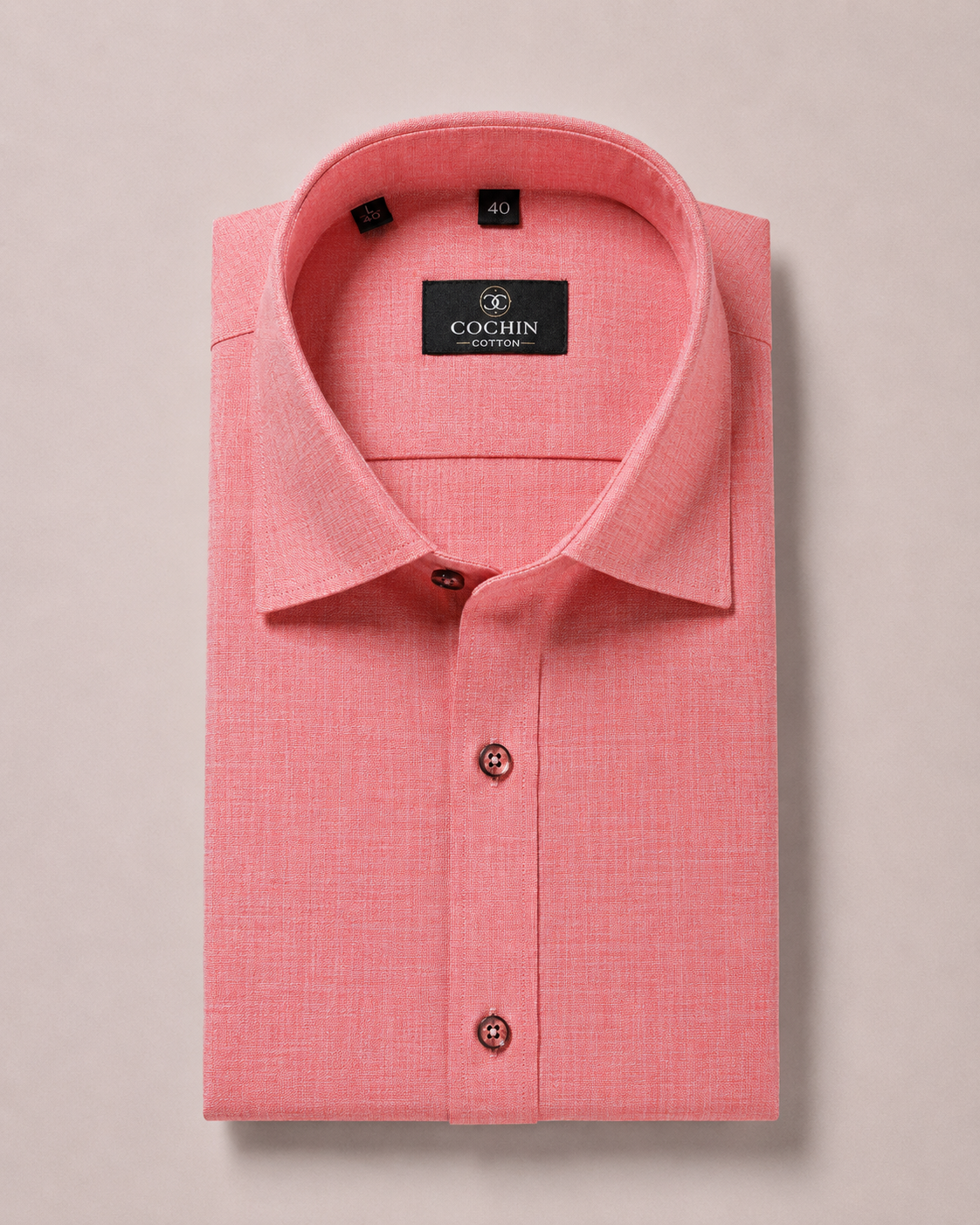 Cochin Cotton Classic Coral Pink Linen Shirt