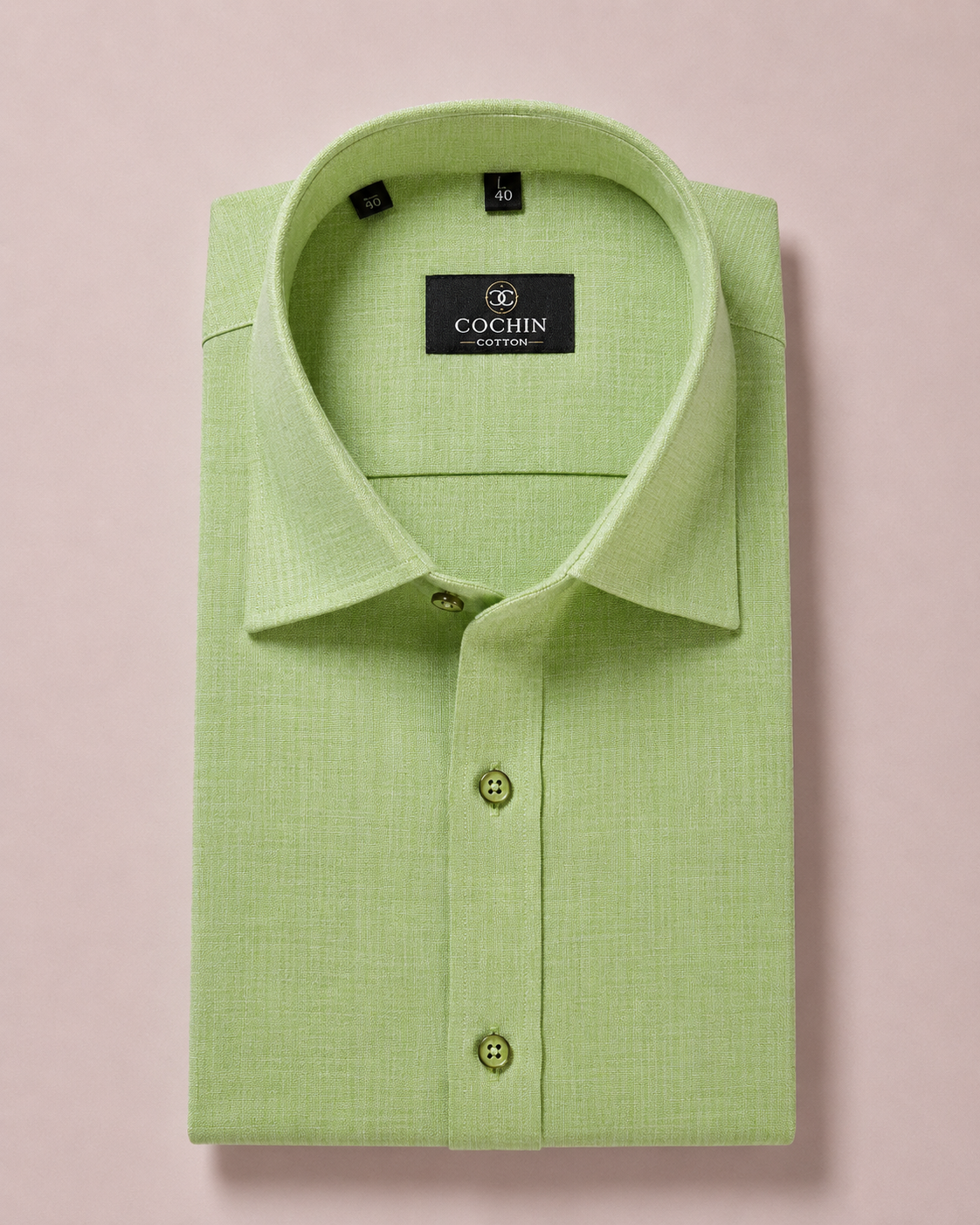 Cochin Cotton Light Green Linen Premium Shirt
