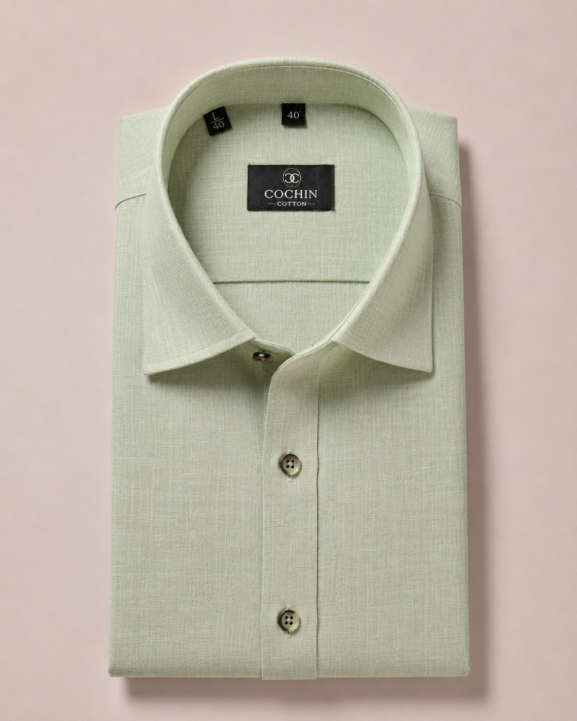 Cochin Cotton Classic Mint Green Linen Shirt