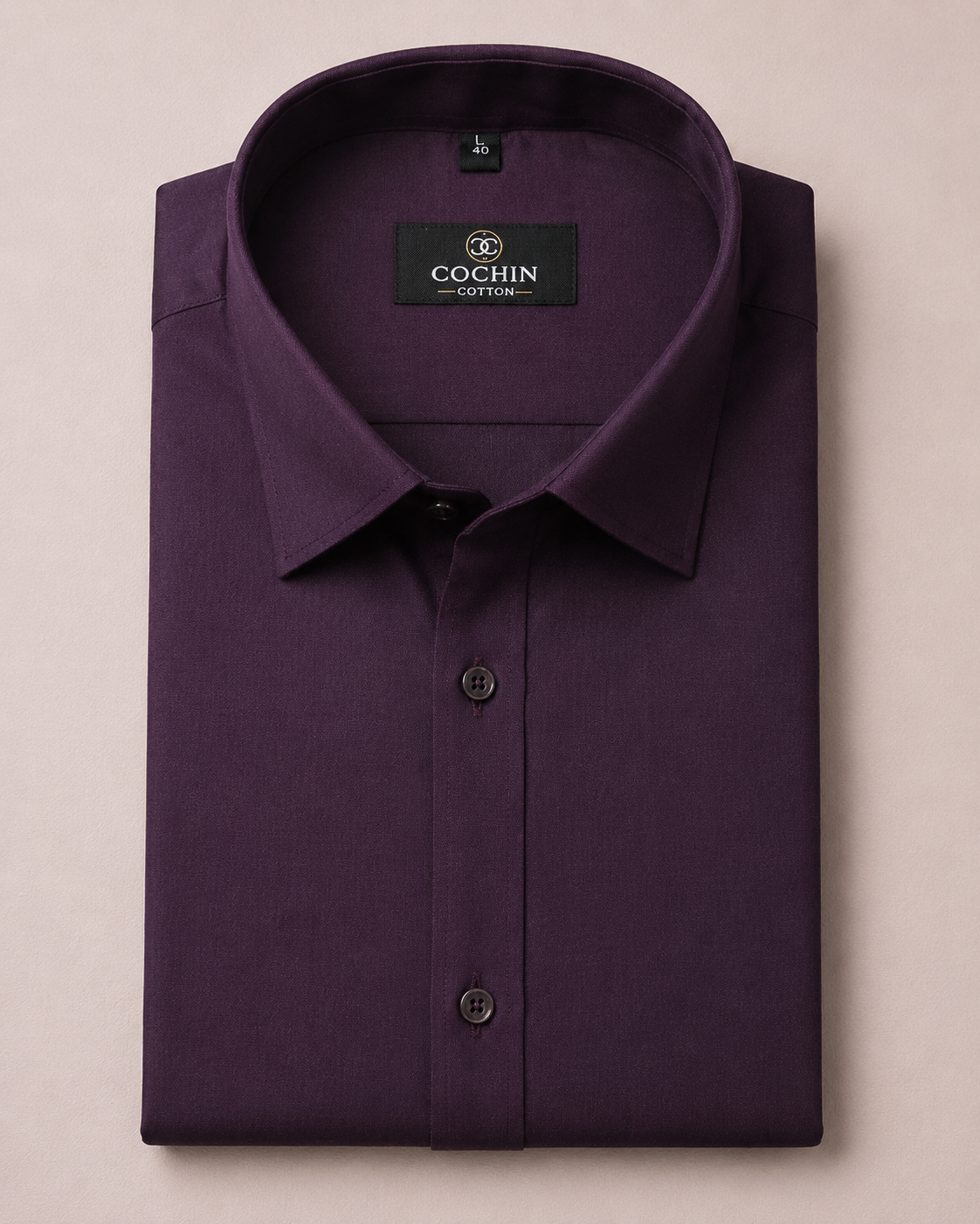 Cochin Cotton Solid Deep Plum Formal Shirt