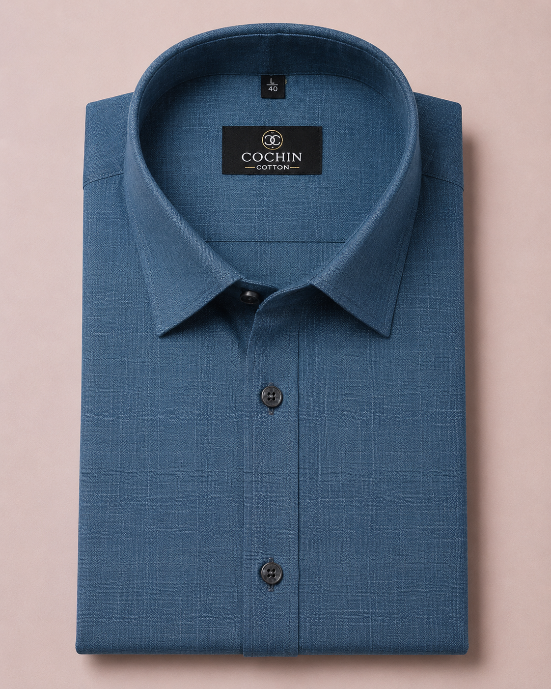 Cochin Cotton Steel Blue Linen Premium Shirt