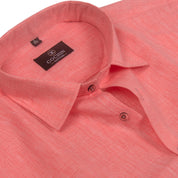 Cochin Cotton Classic Coral Pink Linen Shirt