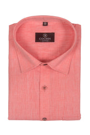 Cochin Cotton Classic Coral Pink Linen Shirt