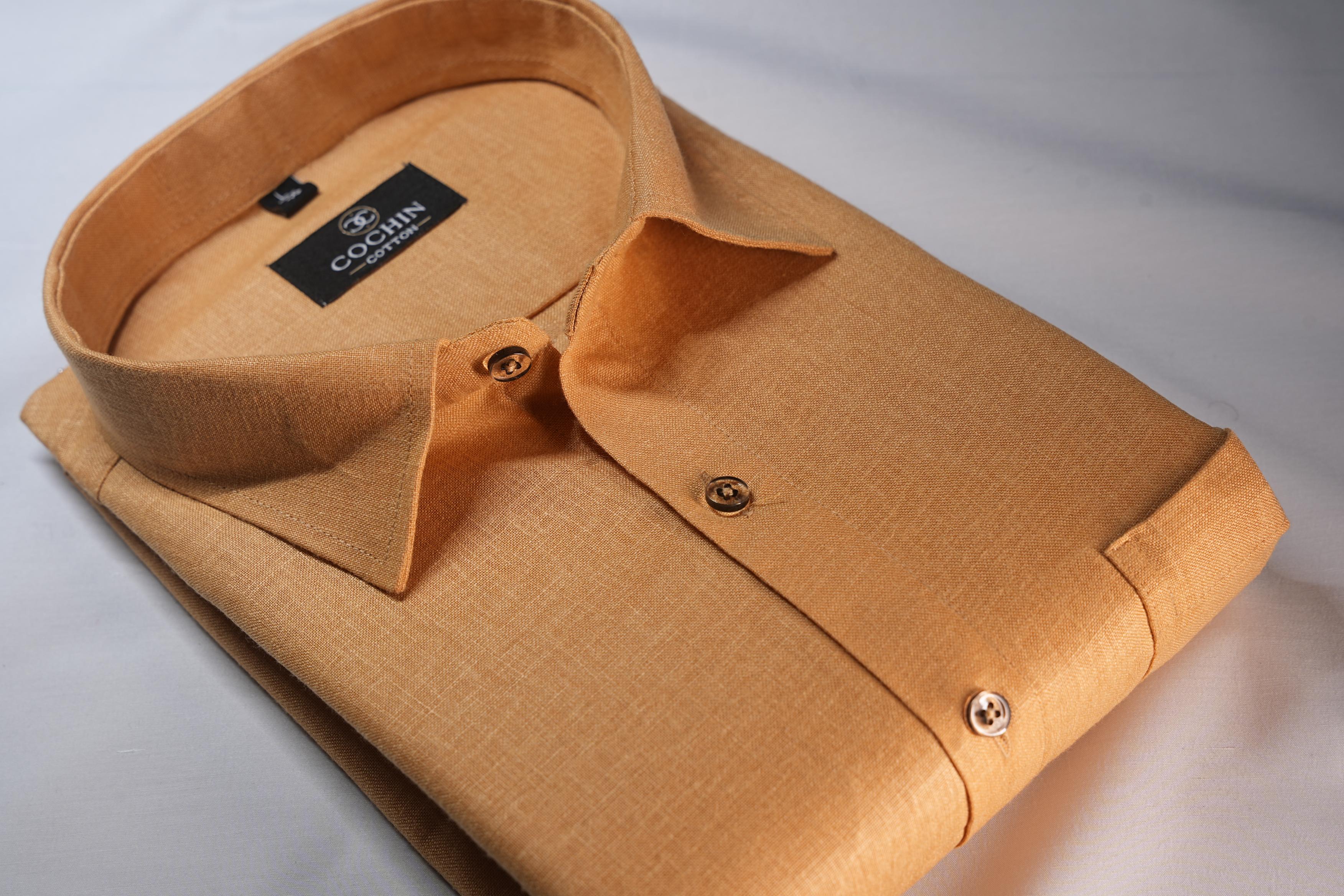 Cochin Cotton Classic Mustard Gold Linen Shirt
