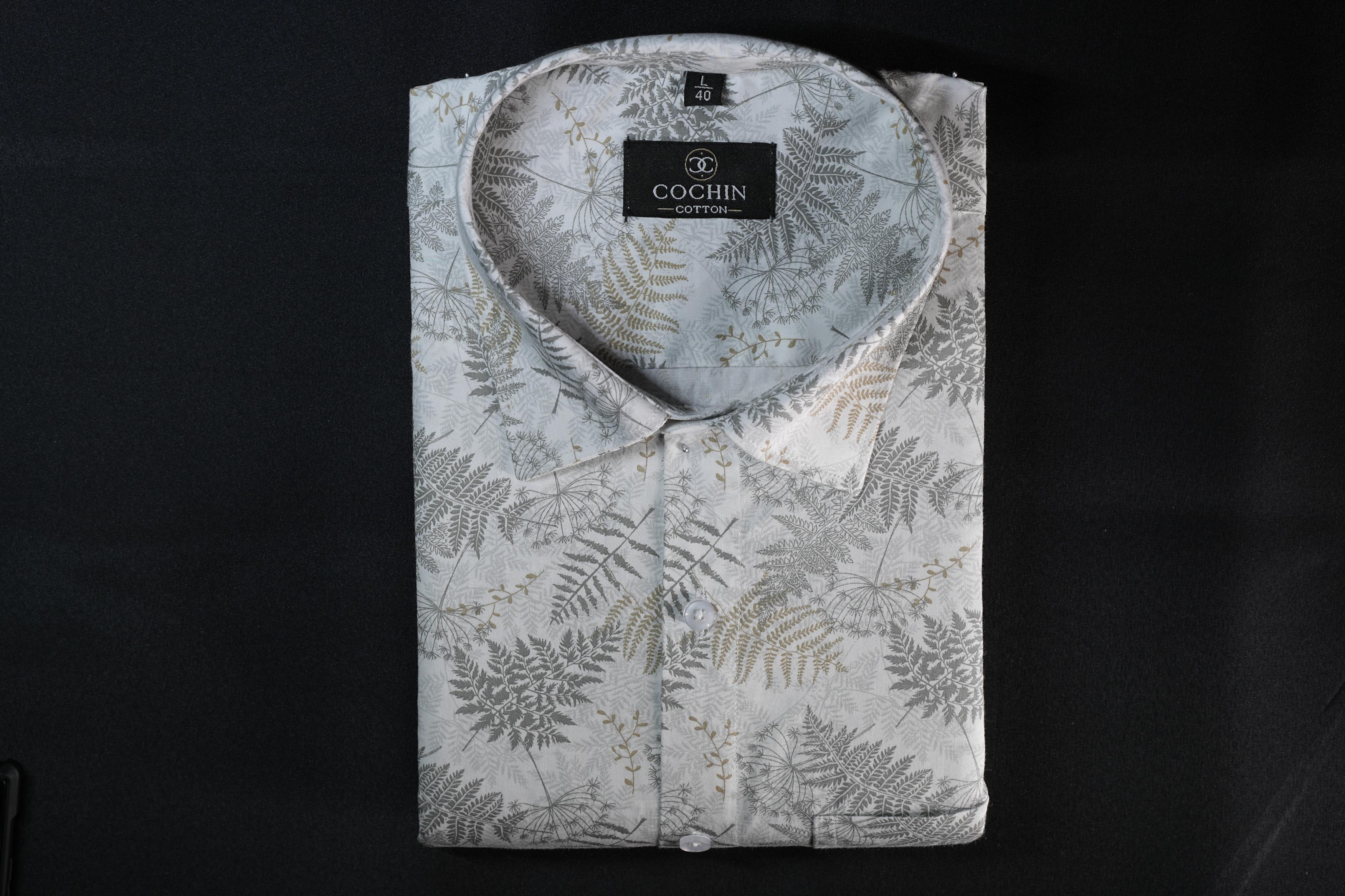 Cochin Cotton Botanical Printed Cotton Shirt