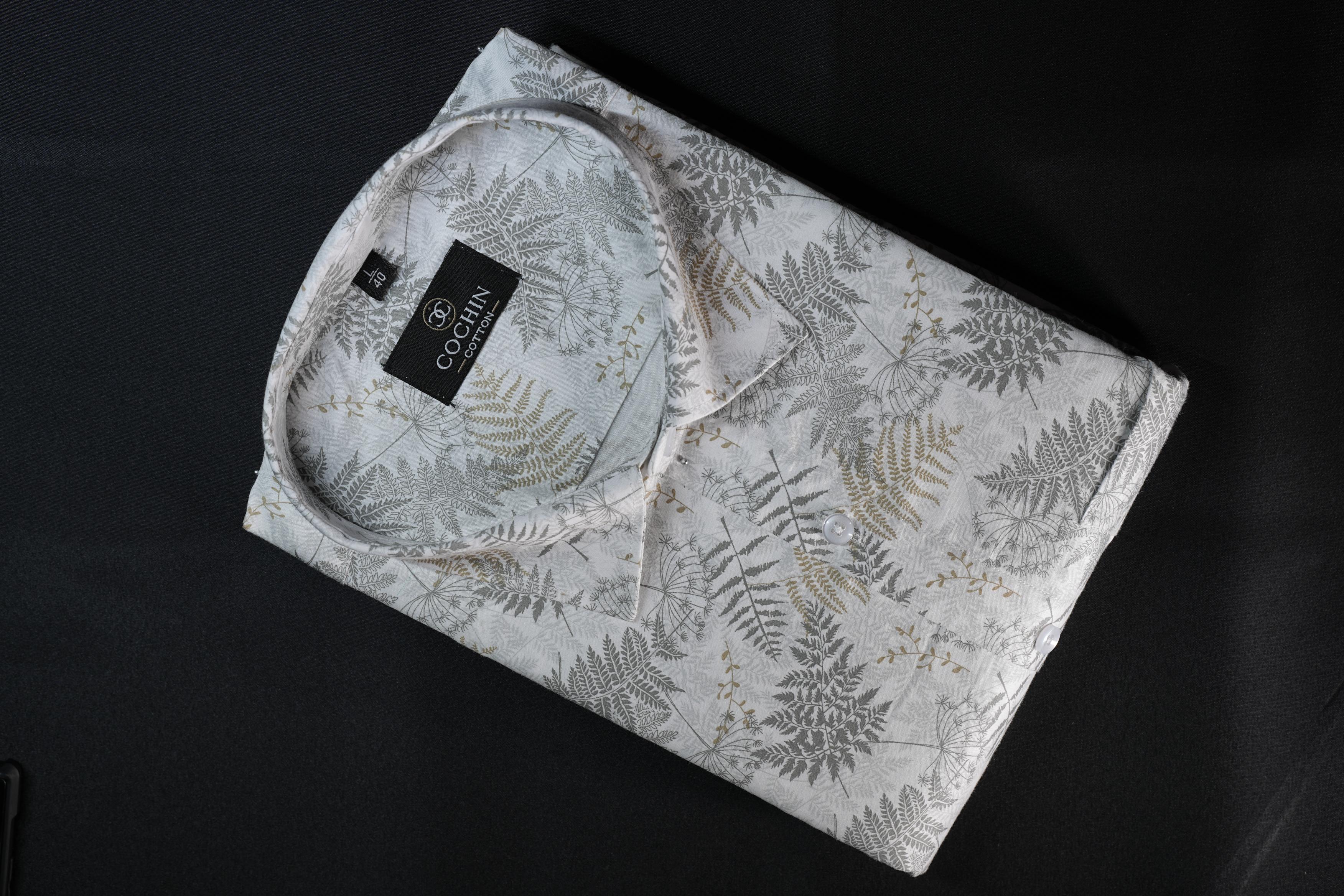 Cochin Cotton Botanical Printed Cotton Shirt