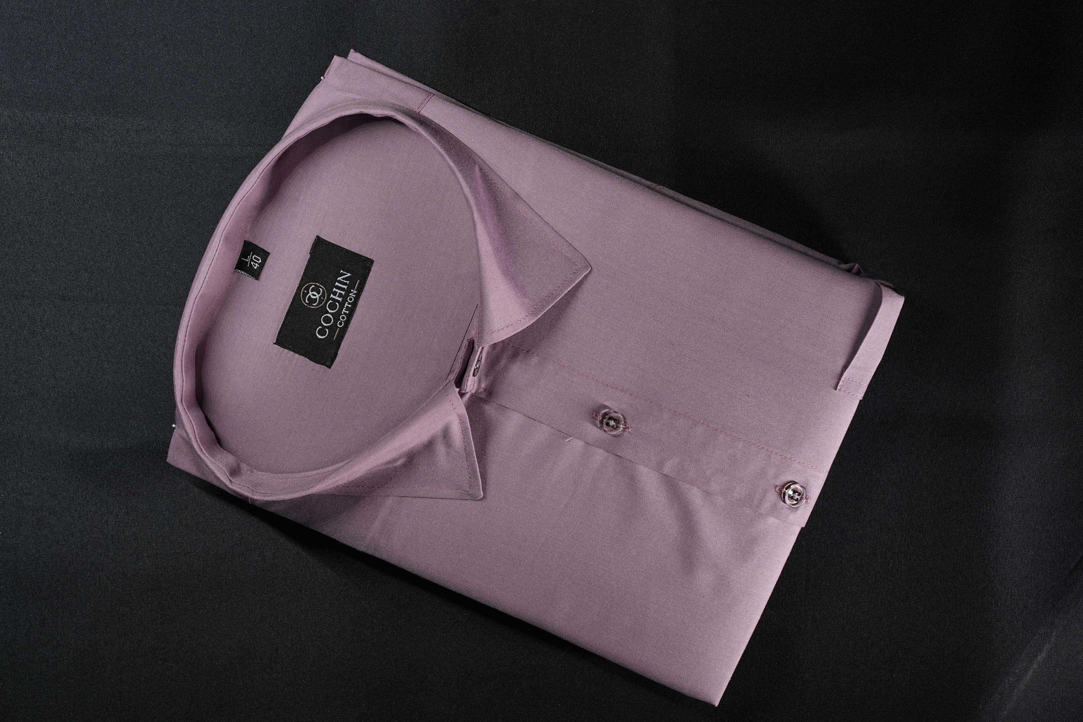 Cochin Cotton Solid Lavender Satin Shirt