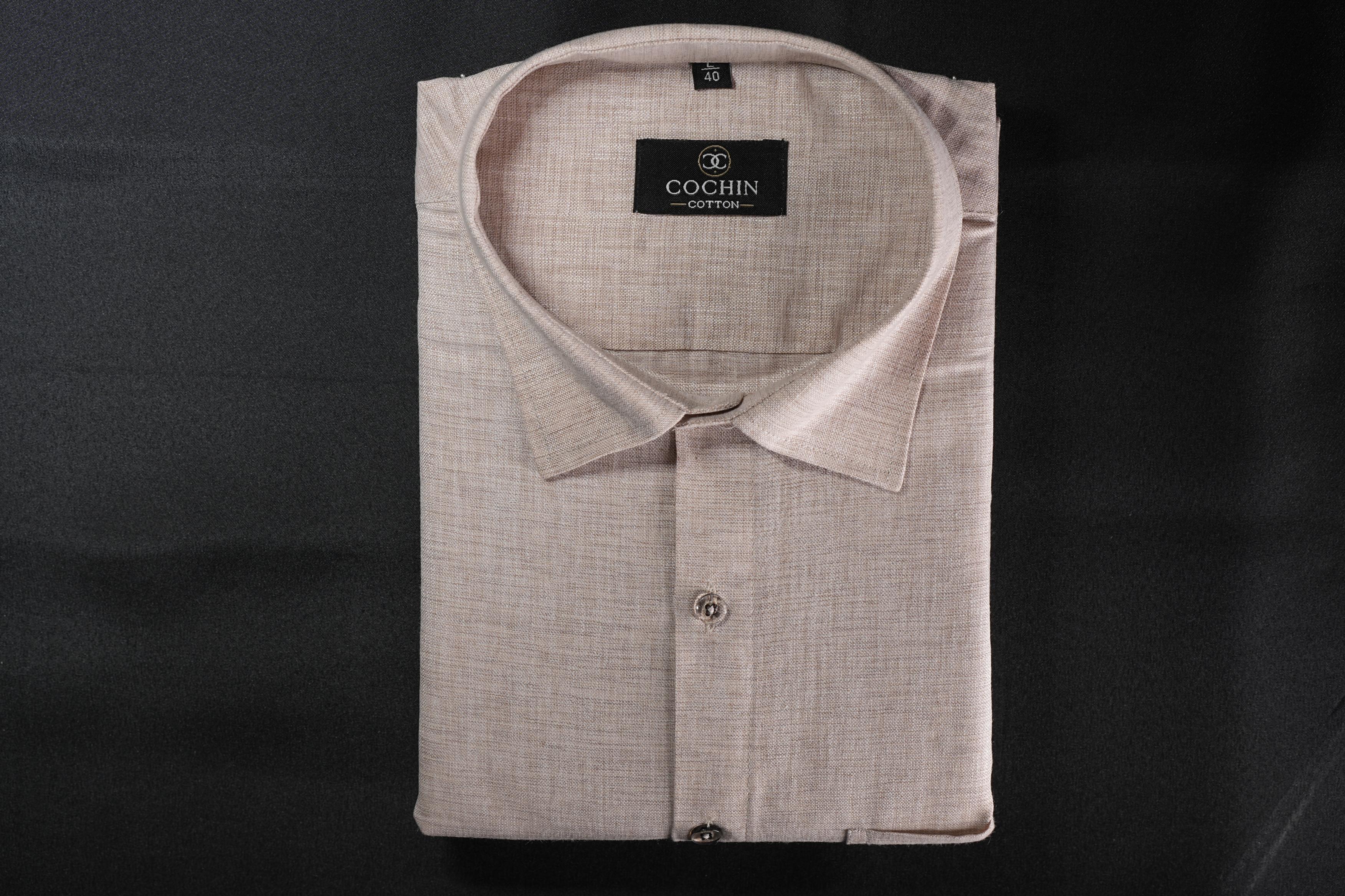 Cochin Cotton Classic Beige Linen Shirt