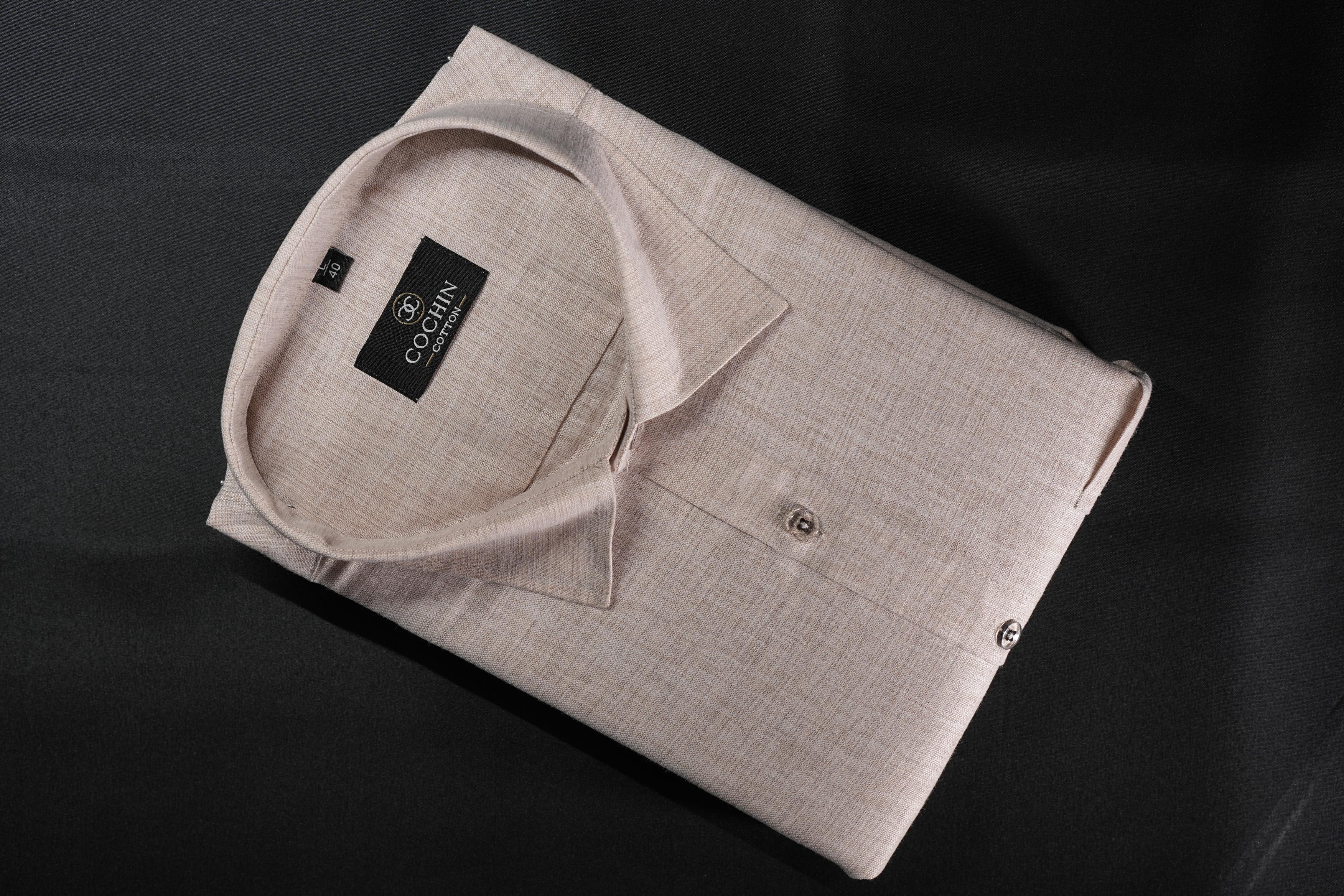 Cochin Cotton Classic Beige Linen Shirt