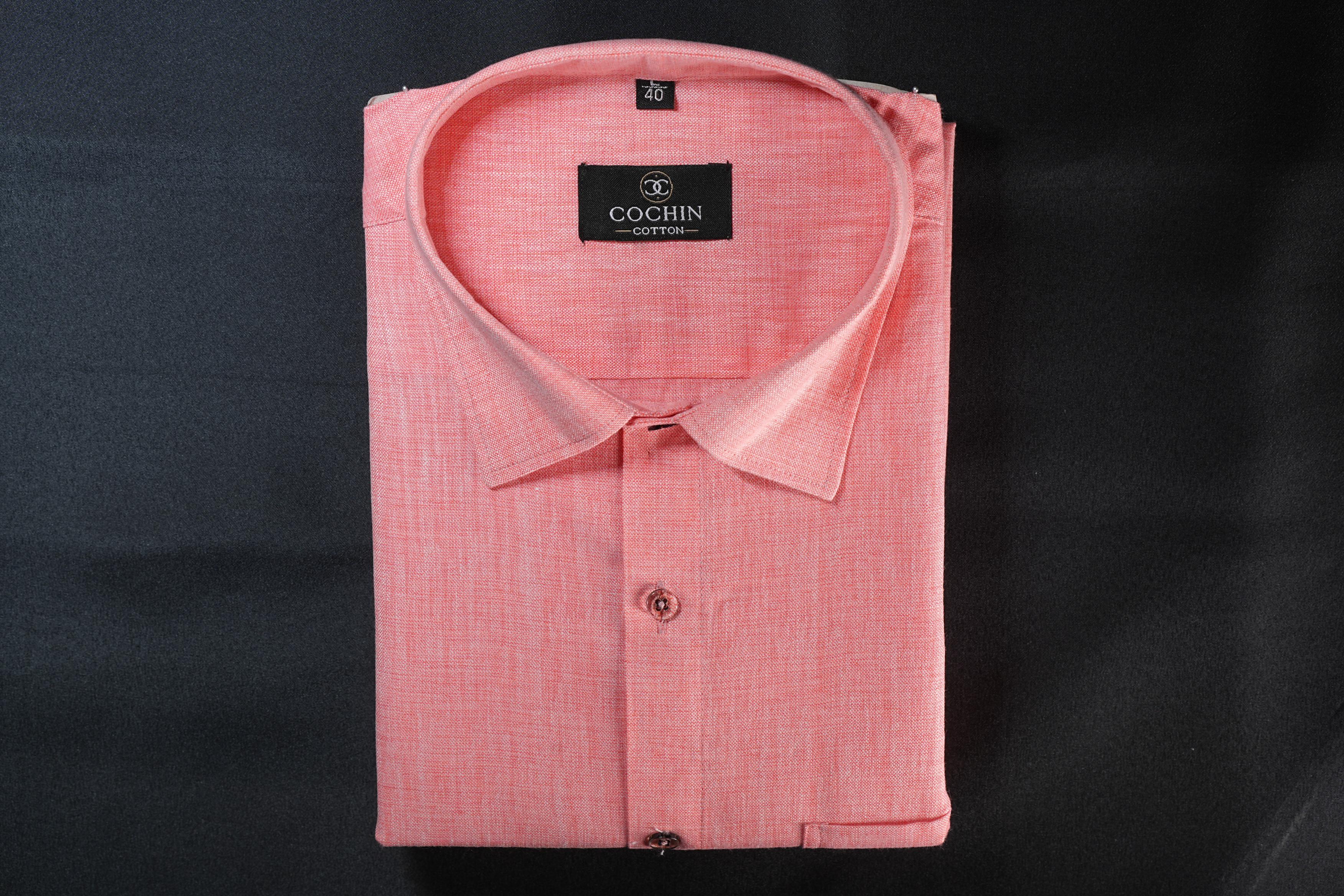 Cochin Cotton Classic Coral Pink Linen Shirt