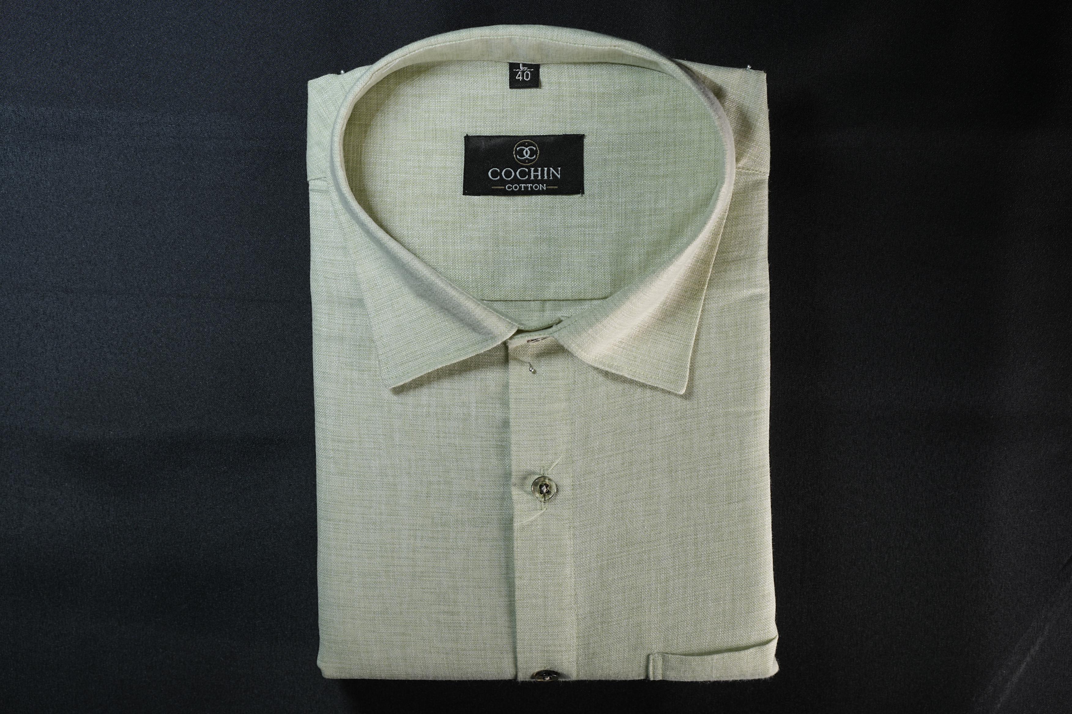 Cochin Cotton Classic Mint Green Linen Shirt