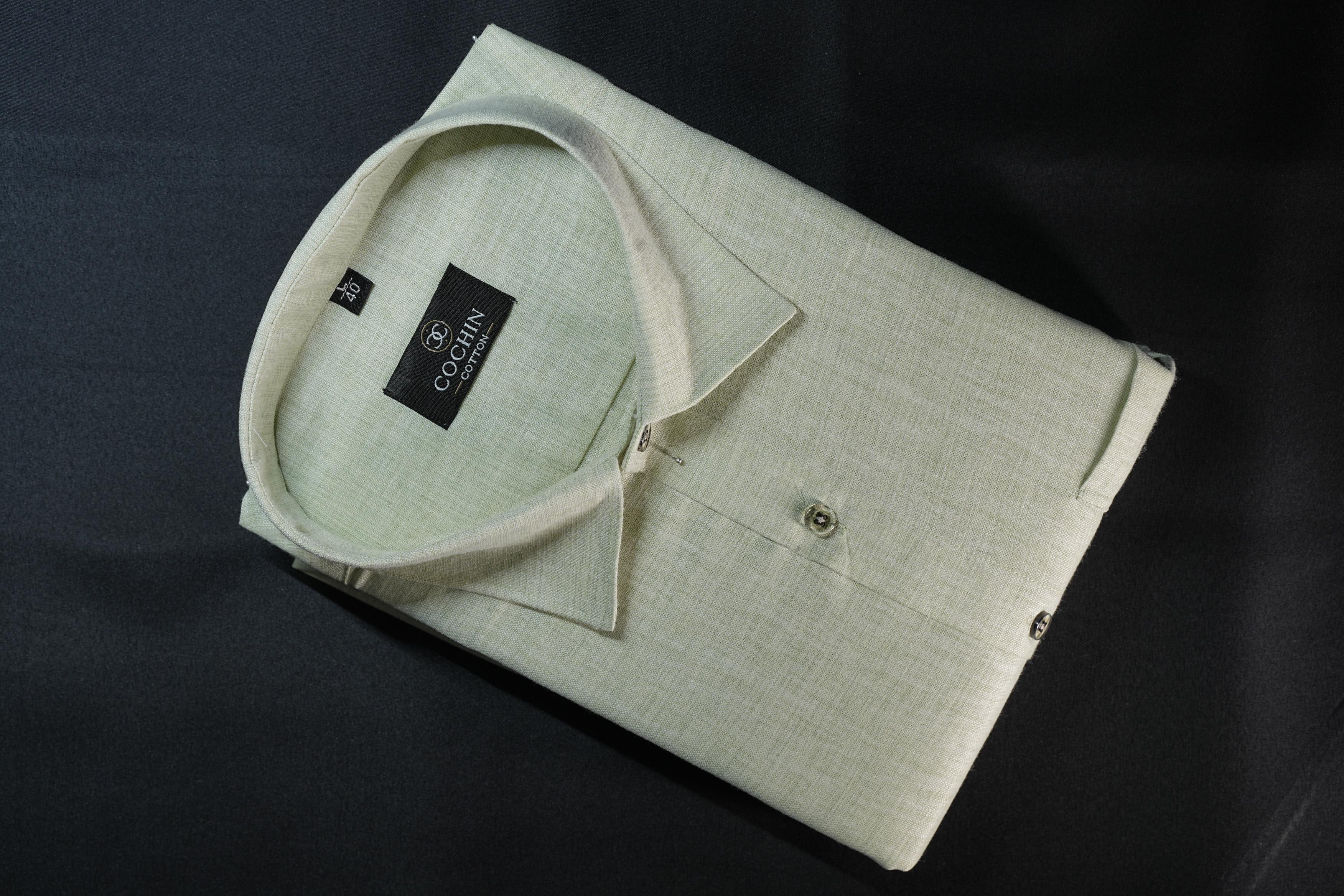 Cochin Cotton Classic Mint Green Linen Shirt