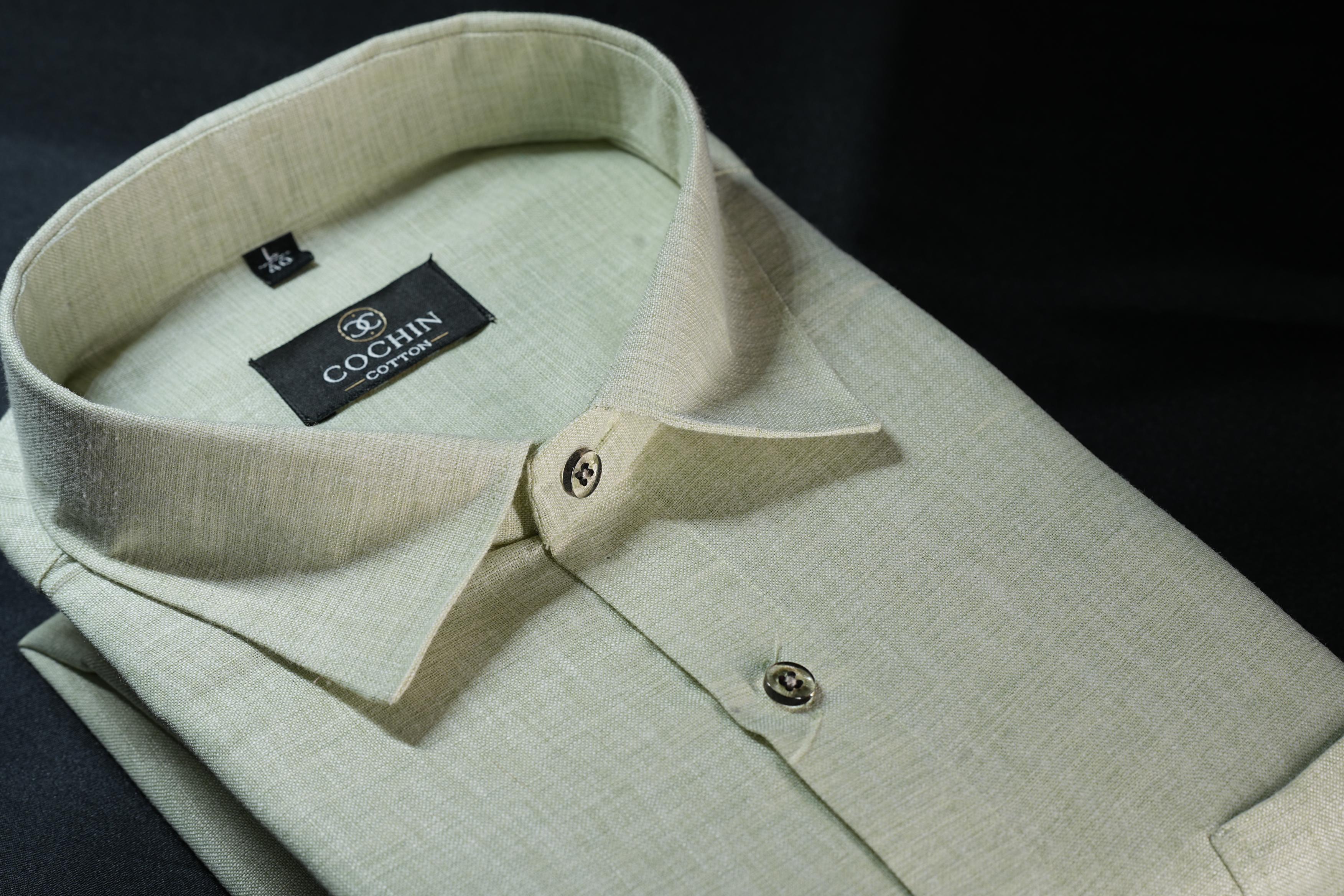Cochin Cotton Classic Mint Green Linen Shirt