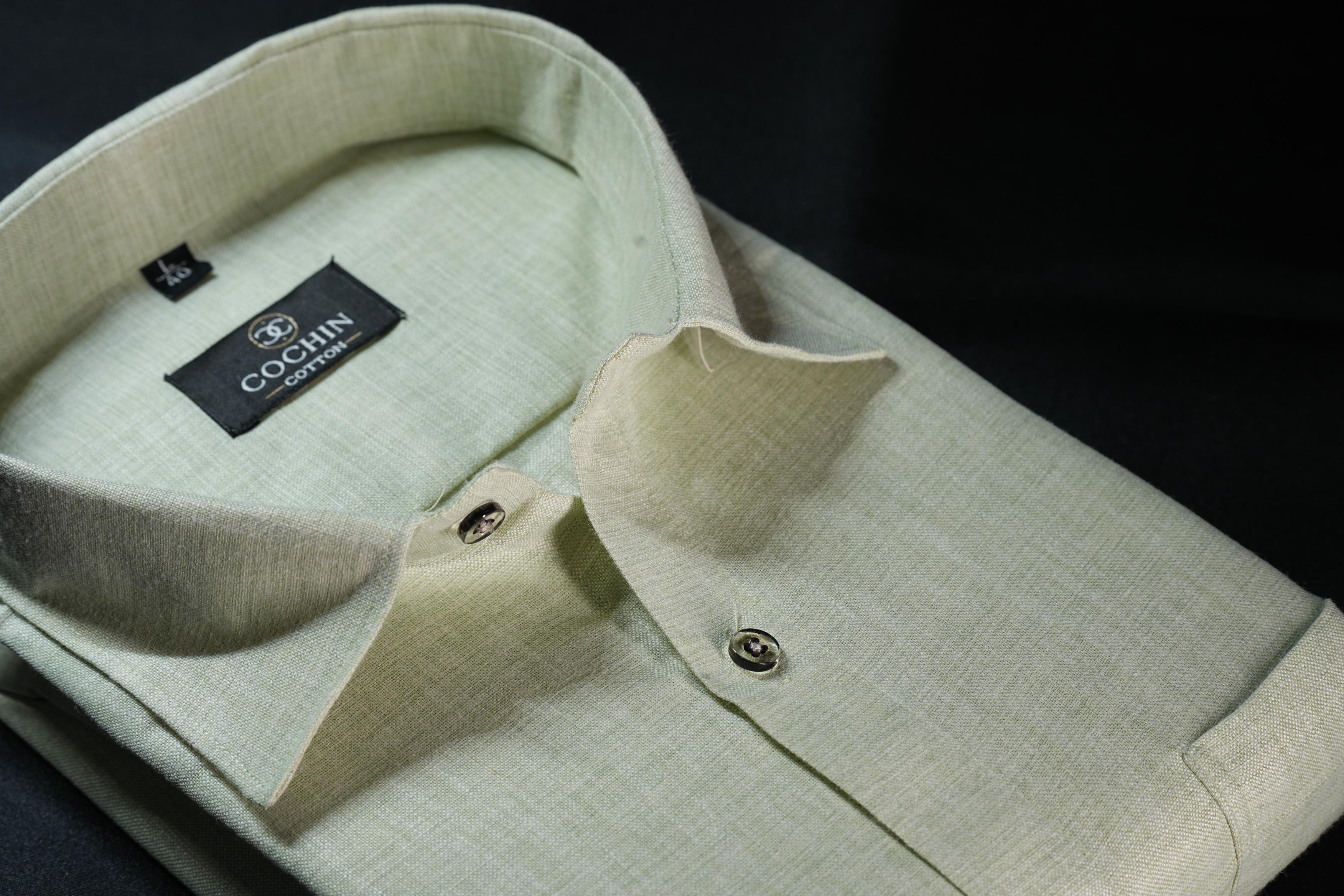 Cochin Cotton Classic Mint Green Linen Shirt