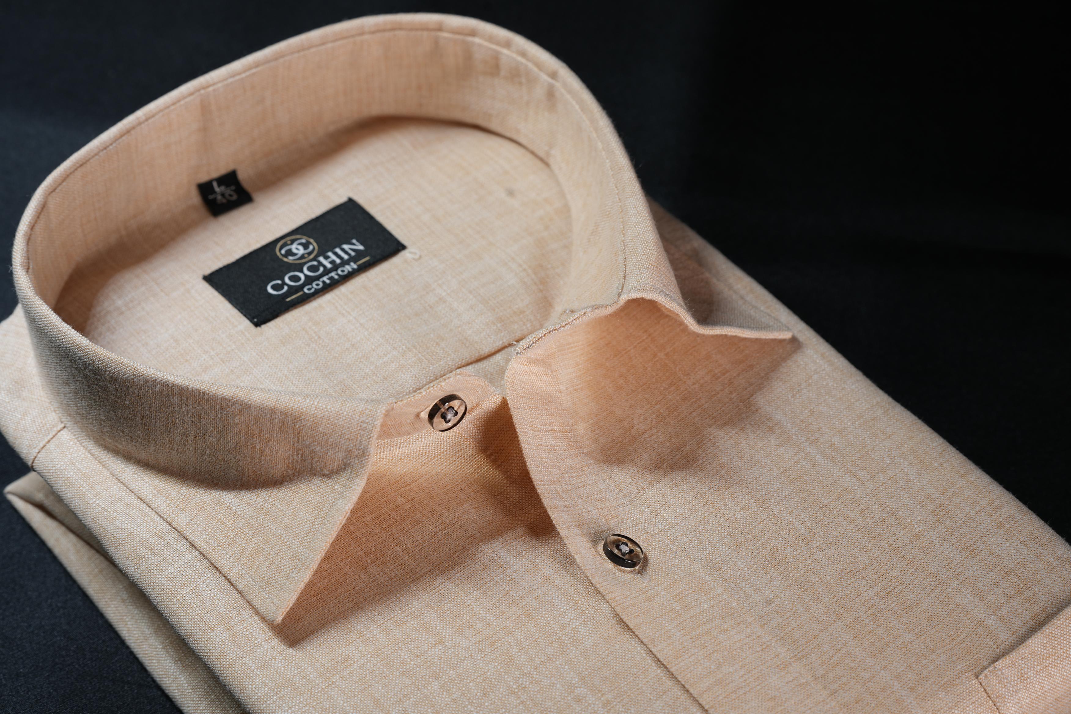 Cochin Cotton Classic Sand Beige Linen Shirt