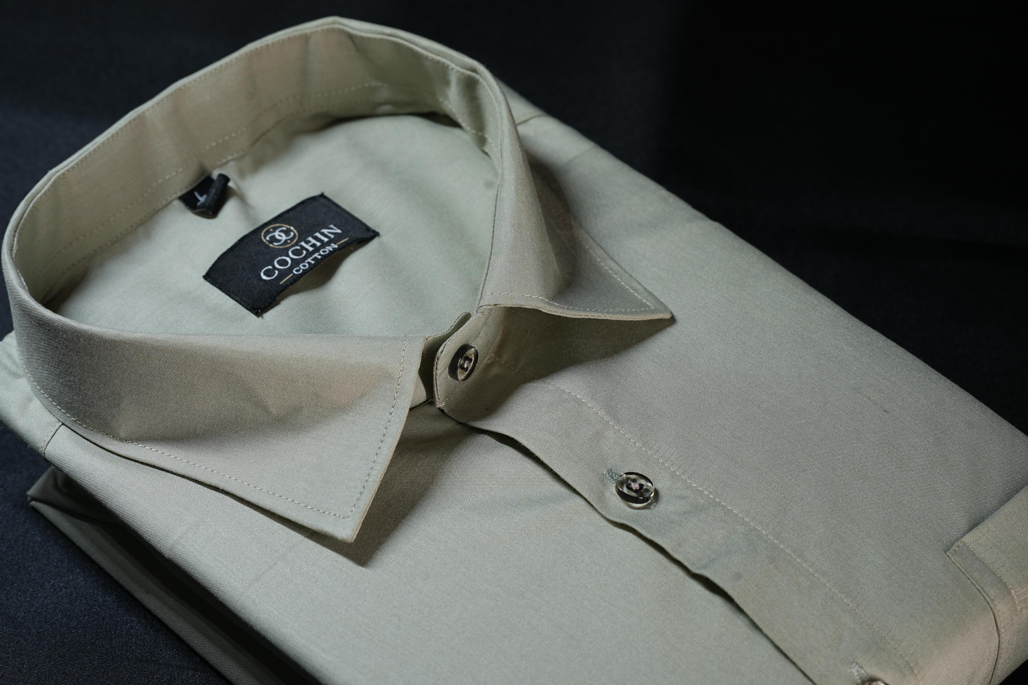 Cochin Cotton Solid Sage Green Shirt