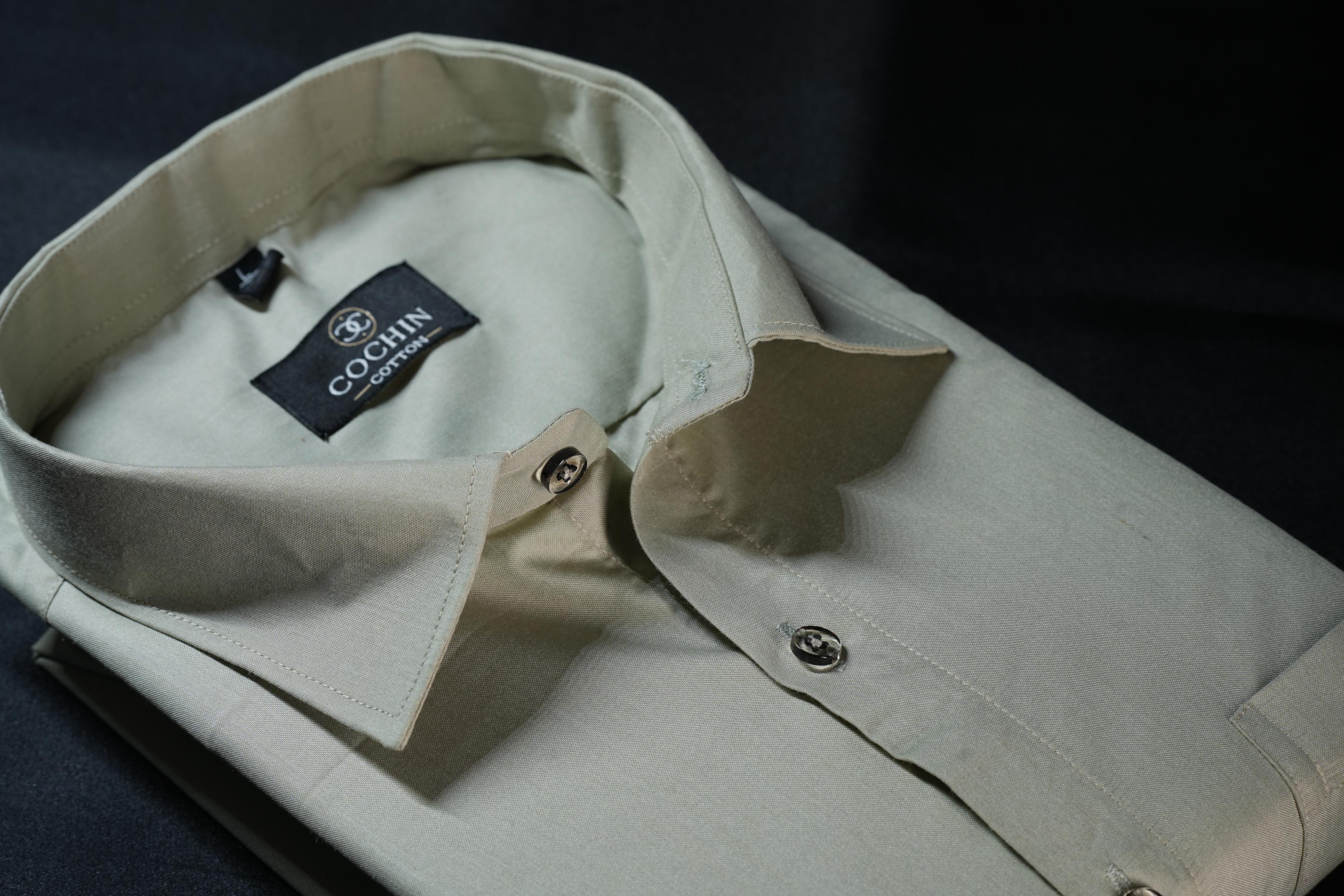 Cochin Cotton Solid Sage Green Shirt