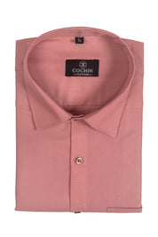 Cochin Cotton Solid Dusty Rose Satin Shirt