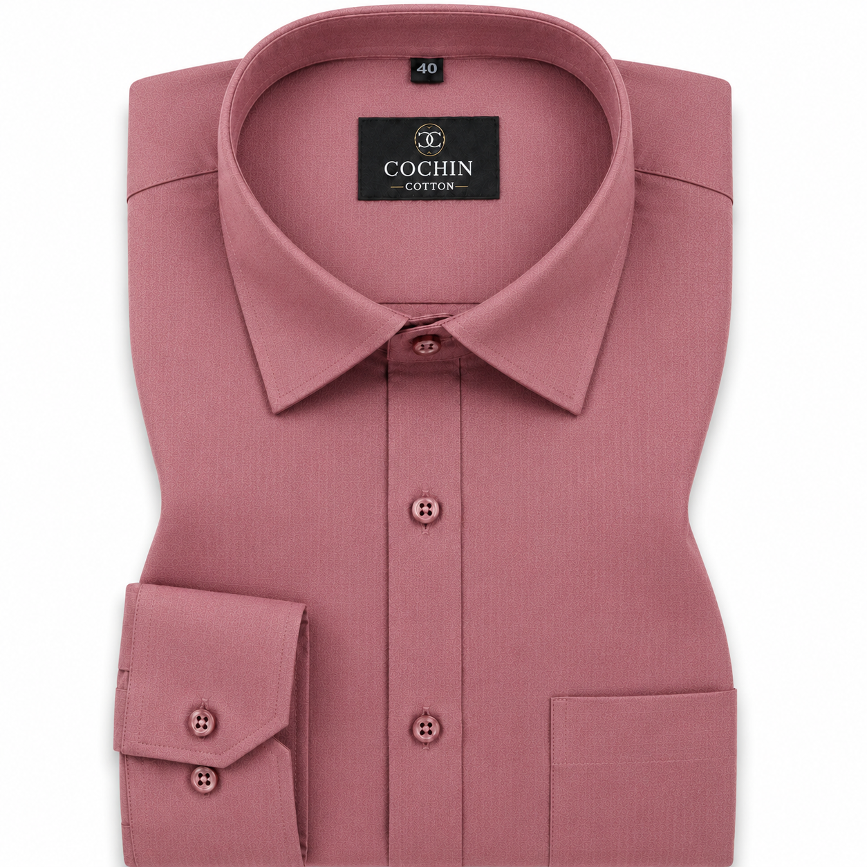 Cochin Cotton Solid Dusty Rose Satin Shirt