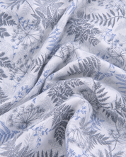 Cochin Cotton Grey-Blue Botanical Printed Cotton Shirt