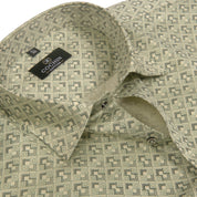 Cochin Cotton Ivory Geometric Printed Cotton Shirt