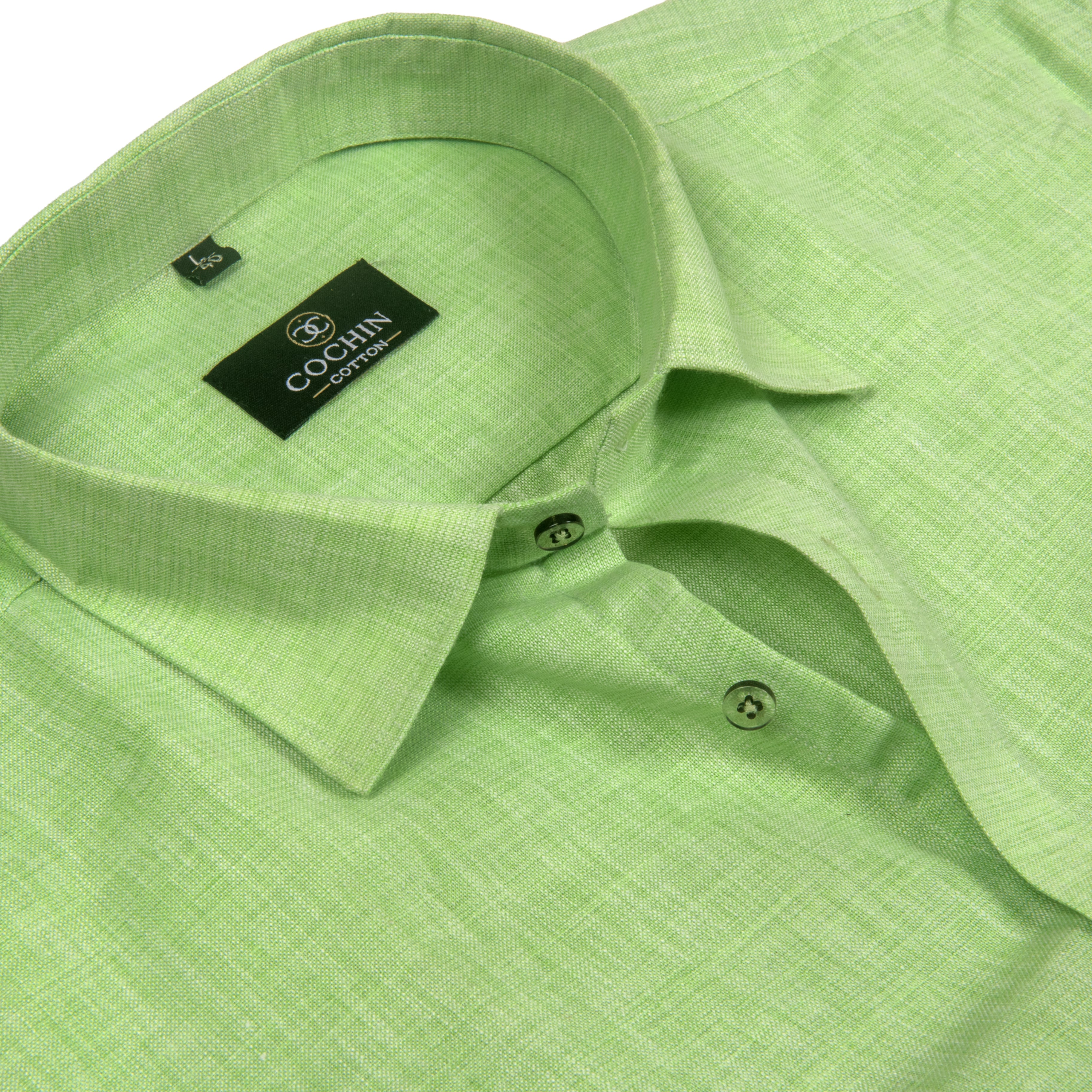 Cochin Cotton Light Green Linen Premium Shirt