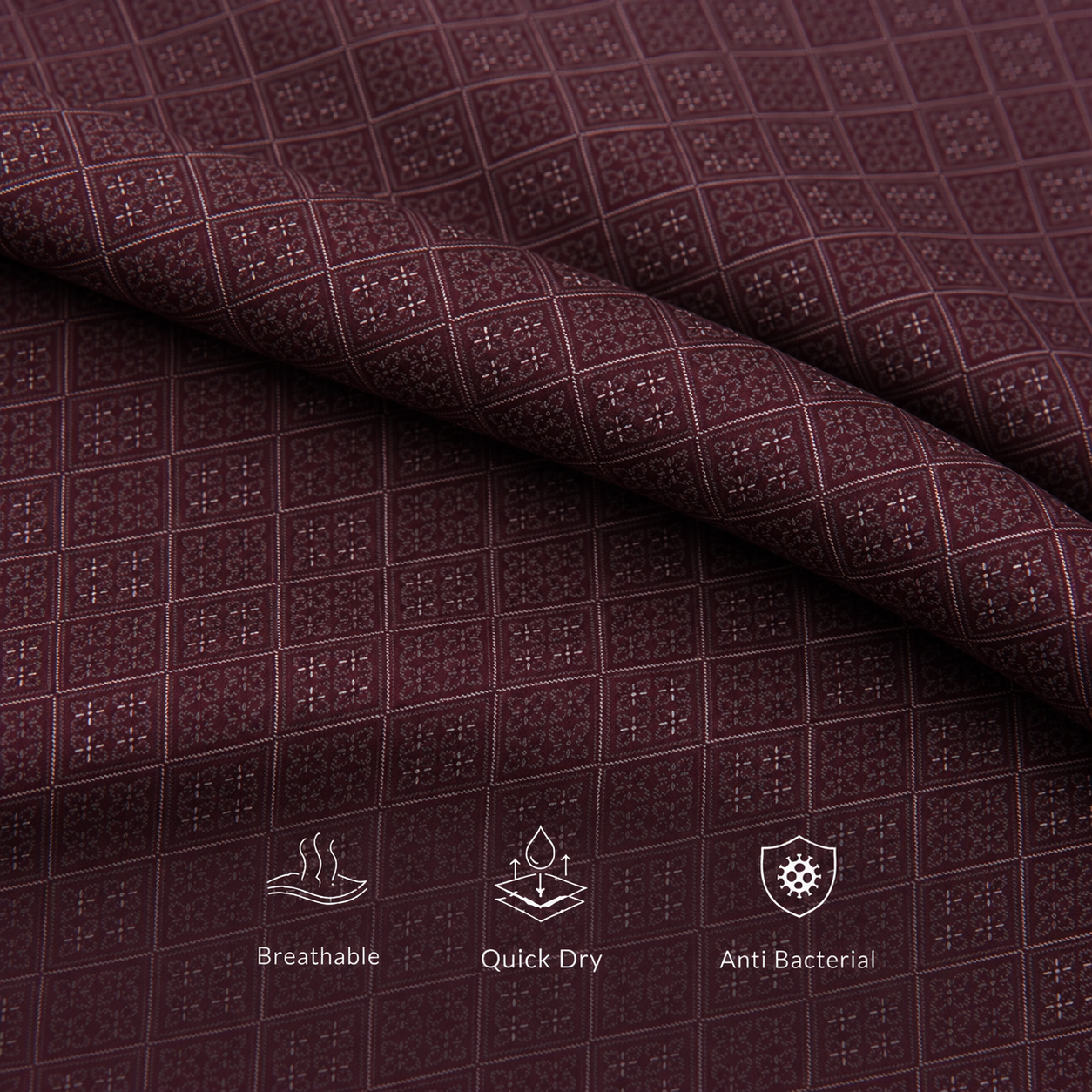 Cochin Cotton Maroon Diamond Printed Cotton Shirt