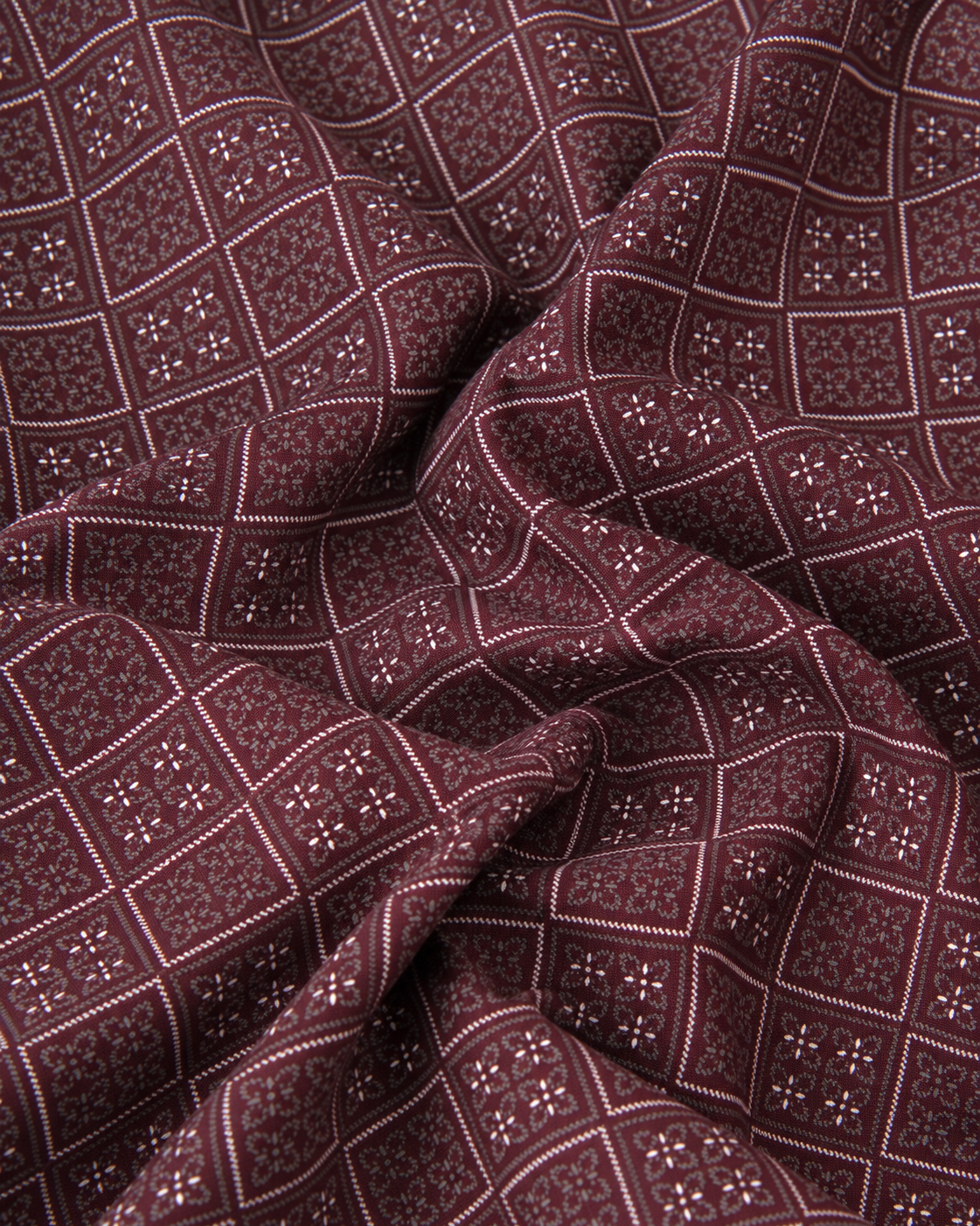 Cochin Cotton Maroon Diamond Printed Cotton Shirt