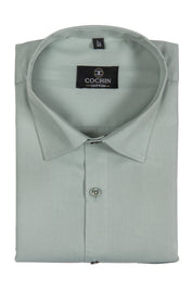 Cochin Cotton Solid Mint Green Satin Shirt