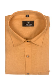 Cochin Cotton Classic Mustard Gold Linen Shirt