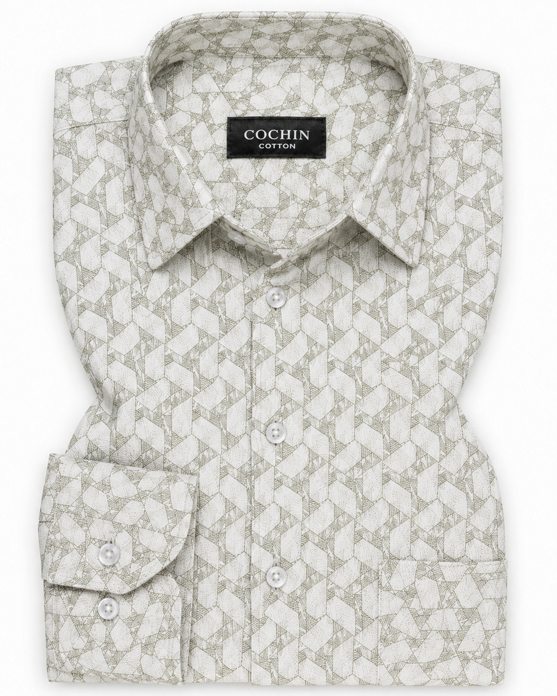 Floral patterned shirt with 'Cochin' label on a white background