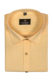 Cochin Cotton Premium Pastel Yellow Linen Shirt
