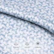 Cochin Cotton Aqua Geometric Printed Cotton Shirt