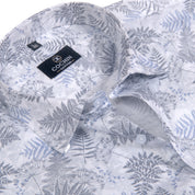 Cochin Cotton Grey-Blue Botanical Printed Cotton Shirt