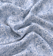Cochin Cotton Sky Blue Mosaic Printed Cotton Shirt