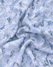 Cochin Cotton Sky Blue Patchwork Printed Cotton Shirt