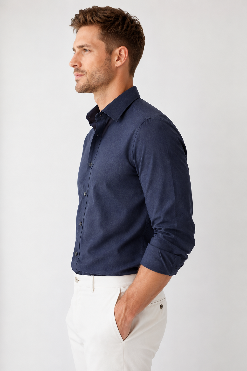 Cochin Cotton Solid Slate Grey Satin Shirt