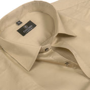 Cochin Cotton Solid Beige Satin Shirt