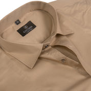 Cochin Cotton Solid Stone Beige Satin Shirt