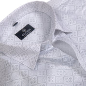 Cochin Cotton White Micro Diamond Printed Cotton Shirt