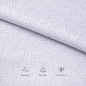 Cochin Cotton White Micro Diamond Printed Cotton Shirt
